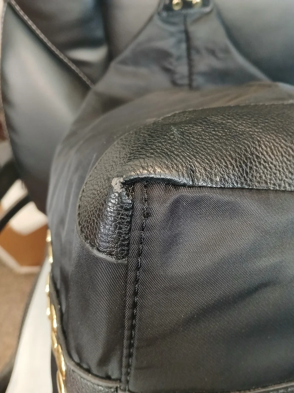Steve Madden Black Weekend Bag with Gold Stud Detailing